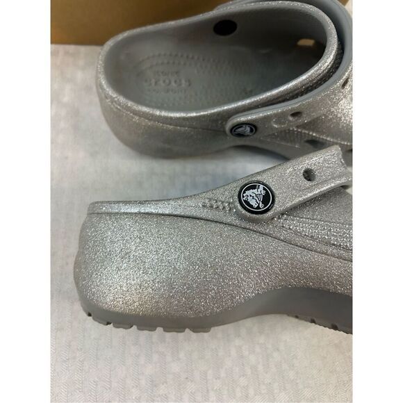 Crocs size 6 platform chunky iconic comfort silver bling - Picture 5 of 7